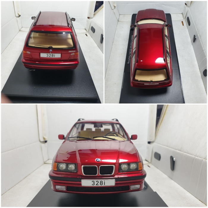 Diecast Miniatur Mobil mcg bmw e36 wagon skala 18 3series touring red metallic 1:18