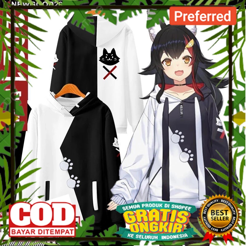 WARNA WARNI TRENDY MOTIF SPORTY /Jaket Sweater Hoodie Cosplay Hololive Vumbi Ookami Mio