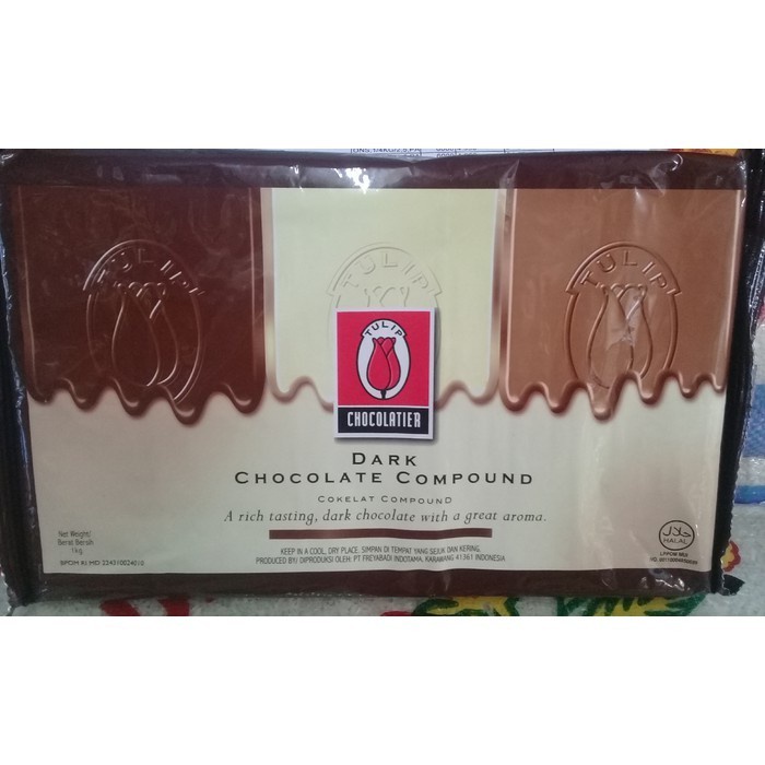 

Termurah [ Best Seller ] TULIP Chocolate Compound Cokelat Masak Dark Milk susu dan White 1kg - dark
