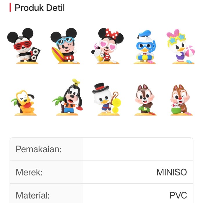 Miniso Mickey and Friends Beach Collection Figure Model Blind Box