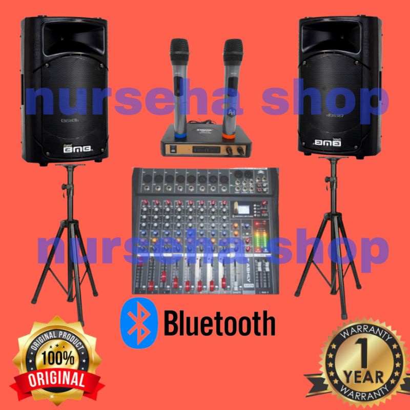 Paket Karaoke BMB 15inch Speaker Aktif Original Mixer 8channel