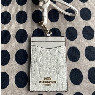 

VS Lanyard Coach *73602* ID Card Case Badge White Embosse Vvs