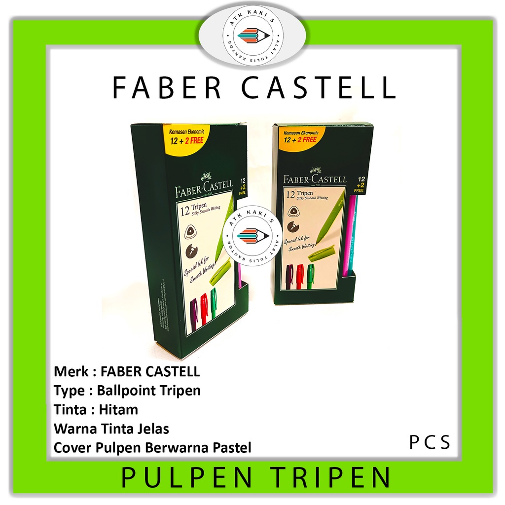 

FABER-CASTELL - BALL PEN PULPEN TRIPEN HITAM - LUSIN