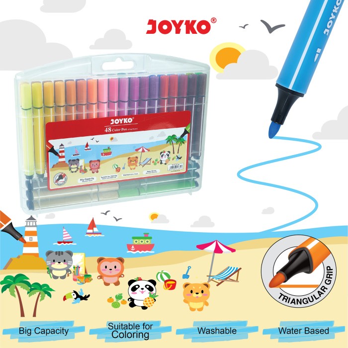 

[Terbaru] Pulpen Pena Warna Color Pen Joyko CLP-57 - CLP-57-48 Warna