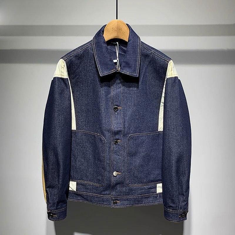 Men's Contrast Polo Collar Long Sleeve Shirt