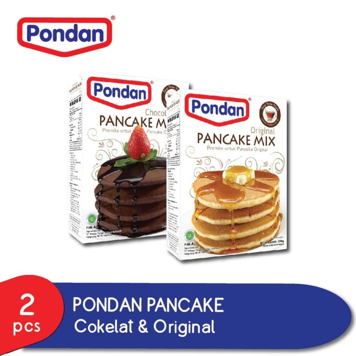 

Promo Best Seller Pondan Pancake Cokelat 250g & Pancake Original 250g