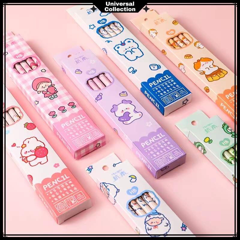 

10PCS / SET PENSIL TULIS MOTIF + PENGHAPUS / PENSIL SET LUCU