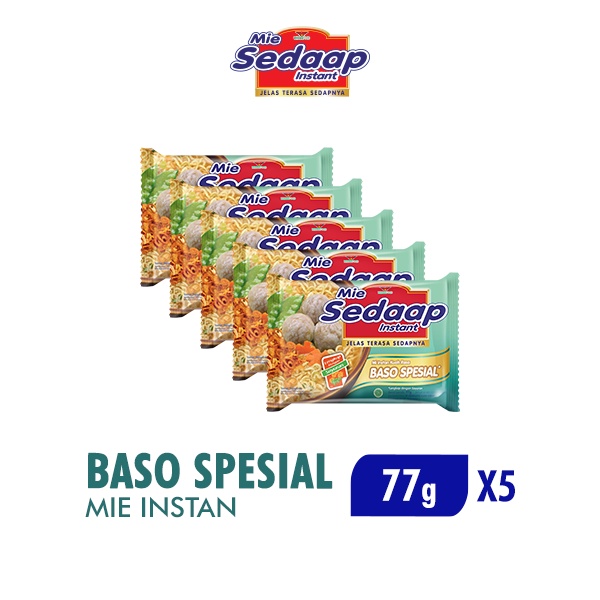 

Sedaap Mie Instan Bakso Spesial Bag 77 gr x5