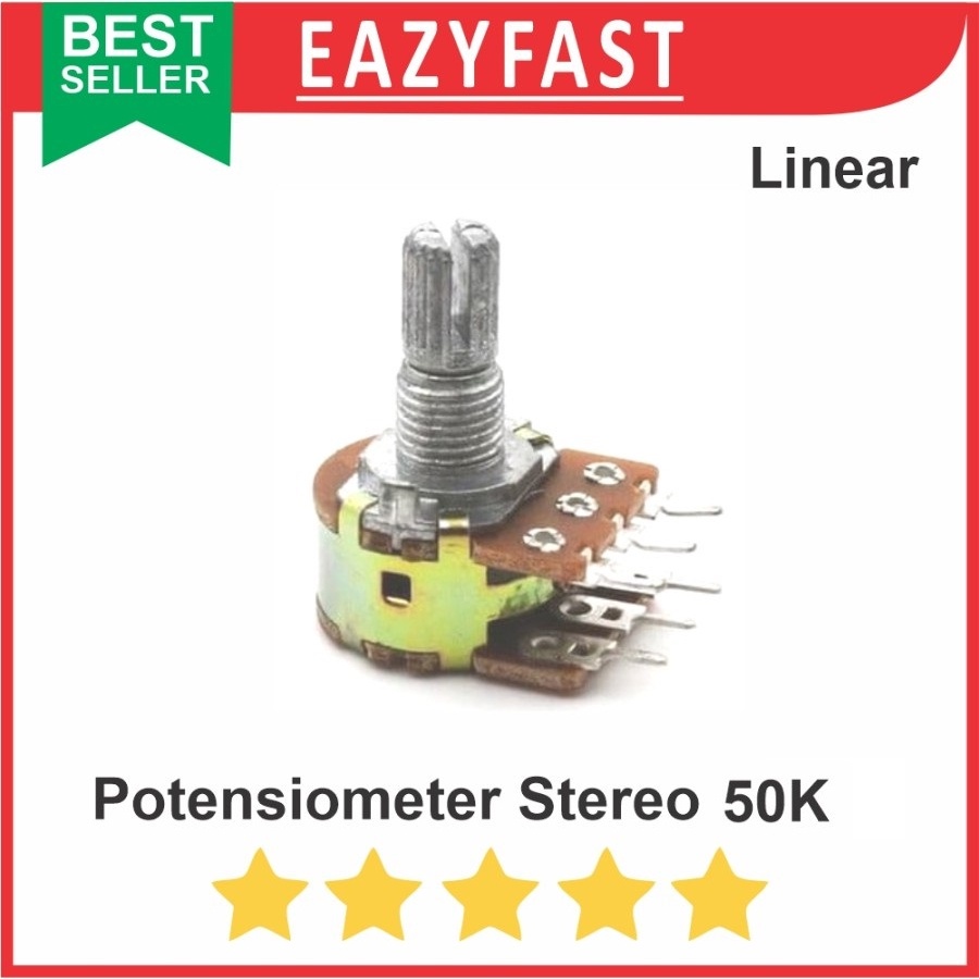 Potensiometer B 50K Stereo Linear B50K 50 K Ohm Potensio Potentio