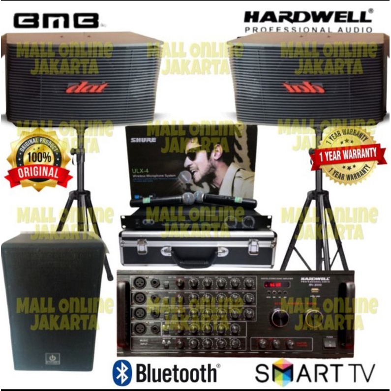 Paket Karaoke Dat 10inch Subwoofer Aktif 12inch Hardwell Power Ampli