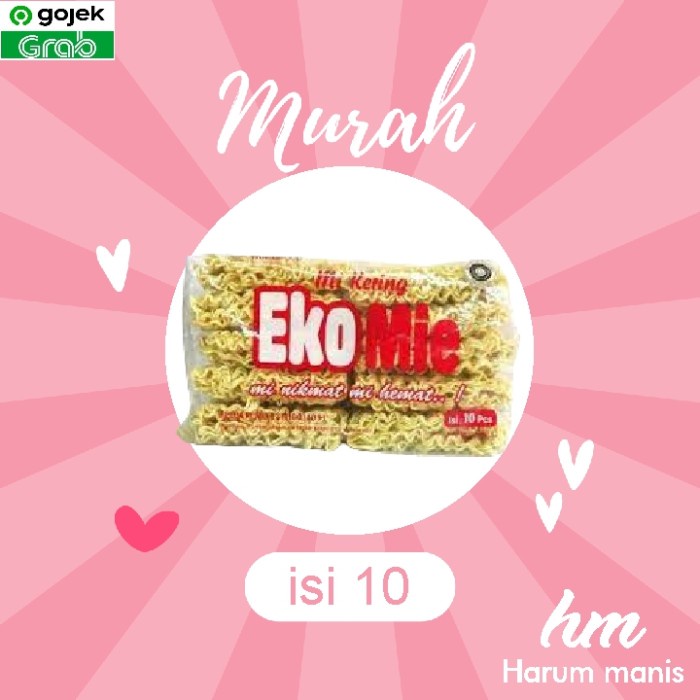 

Mie Kering Eko Mie 600gr / Eko Mie 10pc