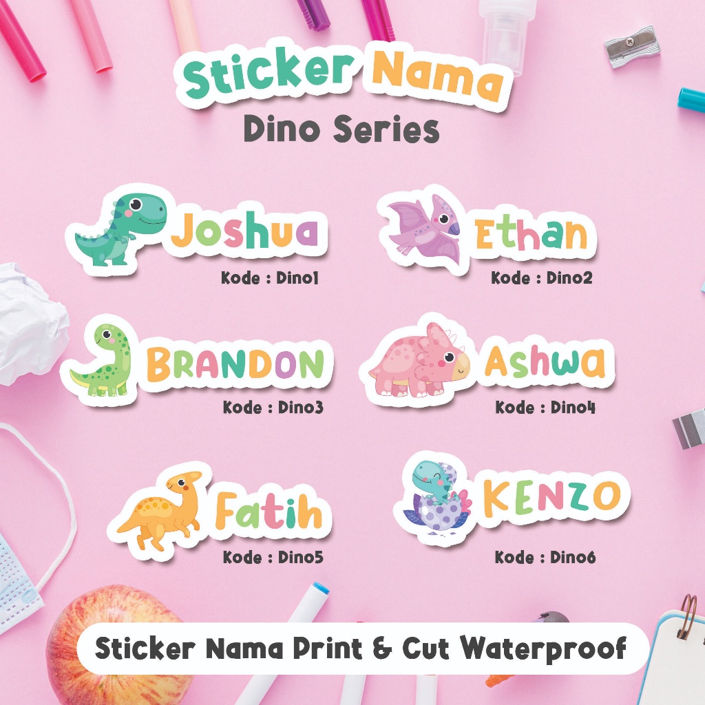 

Label Nama Waterproof Stiker Nama tumbler kotak pensil Print and Cut