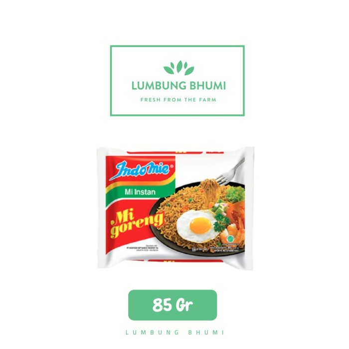 

INDOMIE Mi Goreng 85 Gr 1 Pcs - Lumbung Bhumi