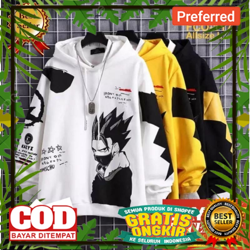 WARNA WARNI TRENDY MOTIF SPORTY /Jaket Hoodie Pria Murah Tebal Motif ANIME HOODIE Sweater Pria Wanit