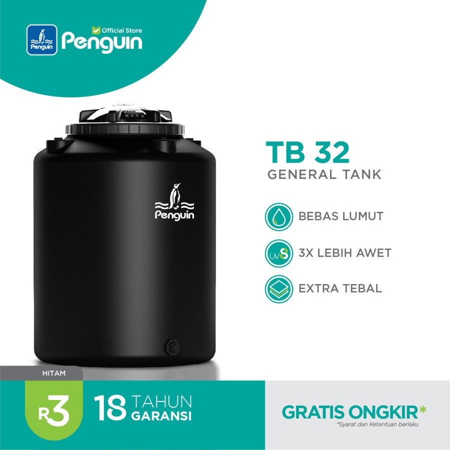 TOREN TANGKI AIR - PENGUIN - TB32 - 300 LITER - HITAM
