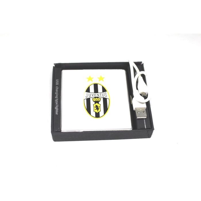 Kotak Tempat Rokok Cas USB Motif FC KOREK CAS JUVE 2133.35 pz store