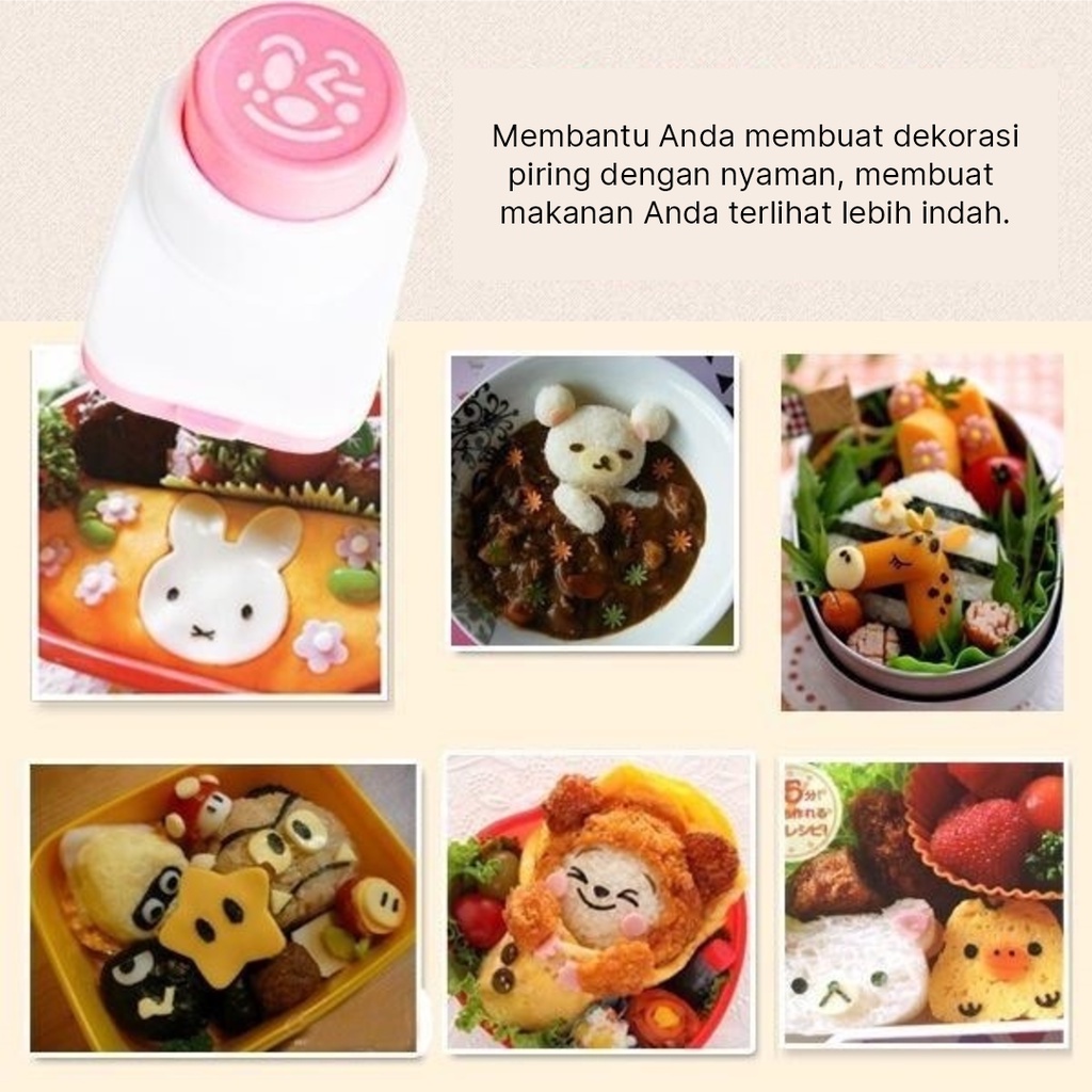 GrosirMart Cetakan Nori Puncher Rumput Laut Cetak Muka Emoticon Nori Puncher Onigiri Sushi Bento Bahan Premium Bentuk Muka Emoji Kartun