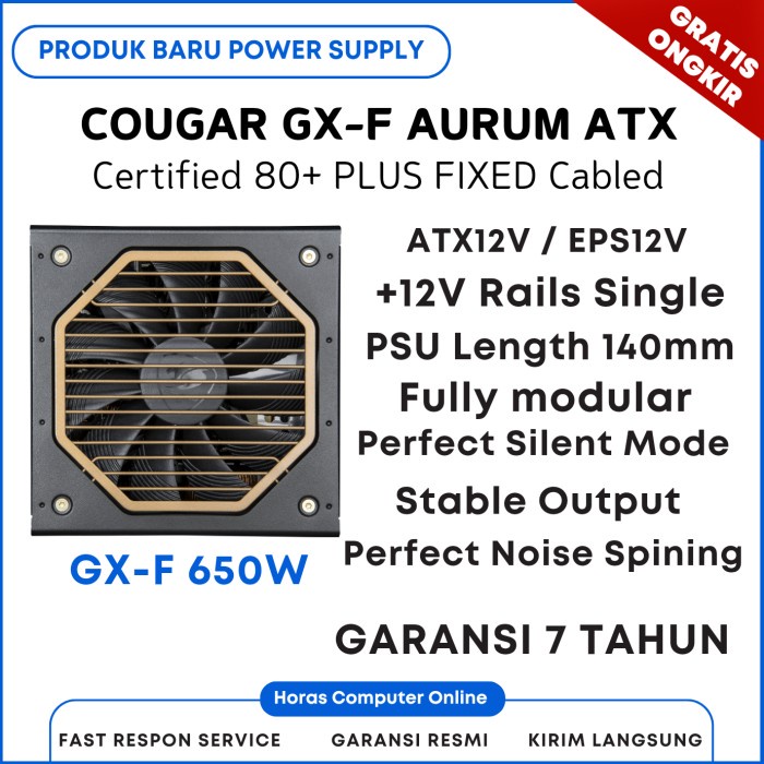 Cougar GX-F Aurum 650W 80+ Gold Modular Power Supply