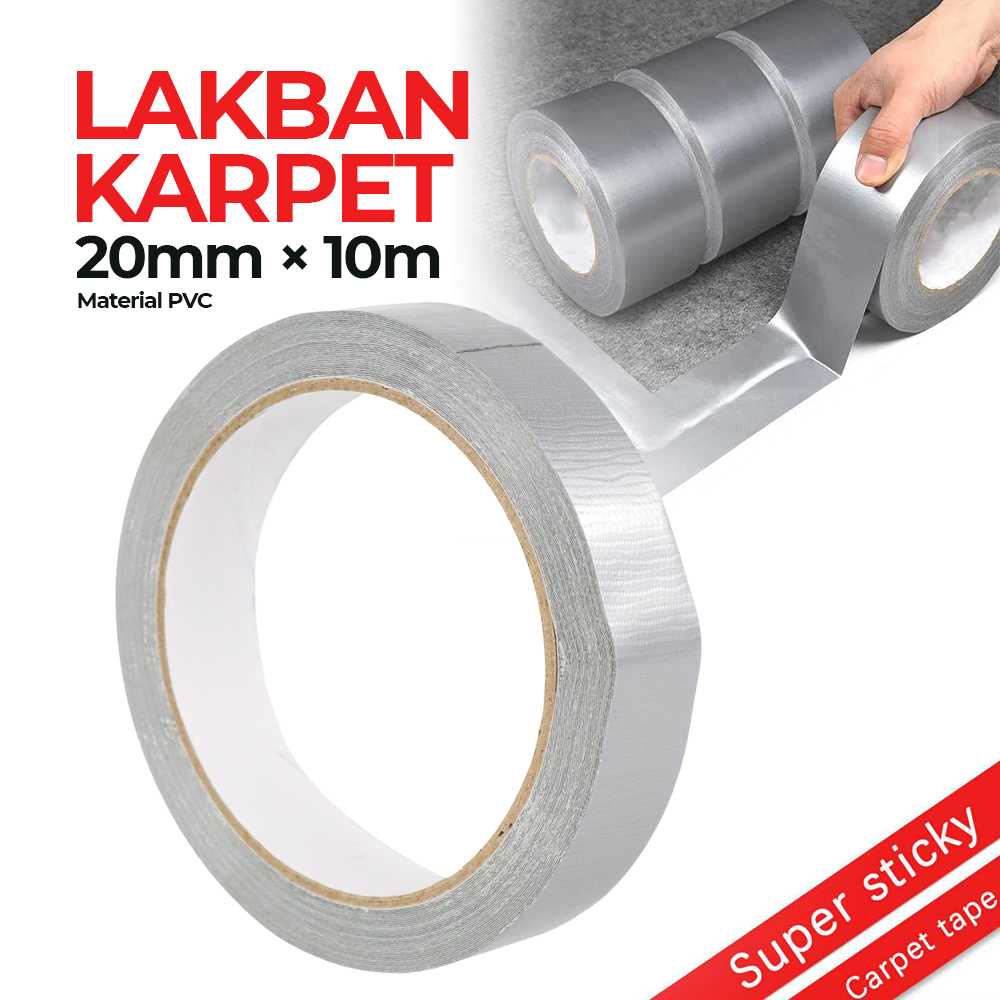 QG Lakban Karpet Super Sticky Cloth Floor Duct Tape 10M Lakban Allumunium Karpet