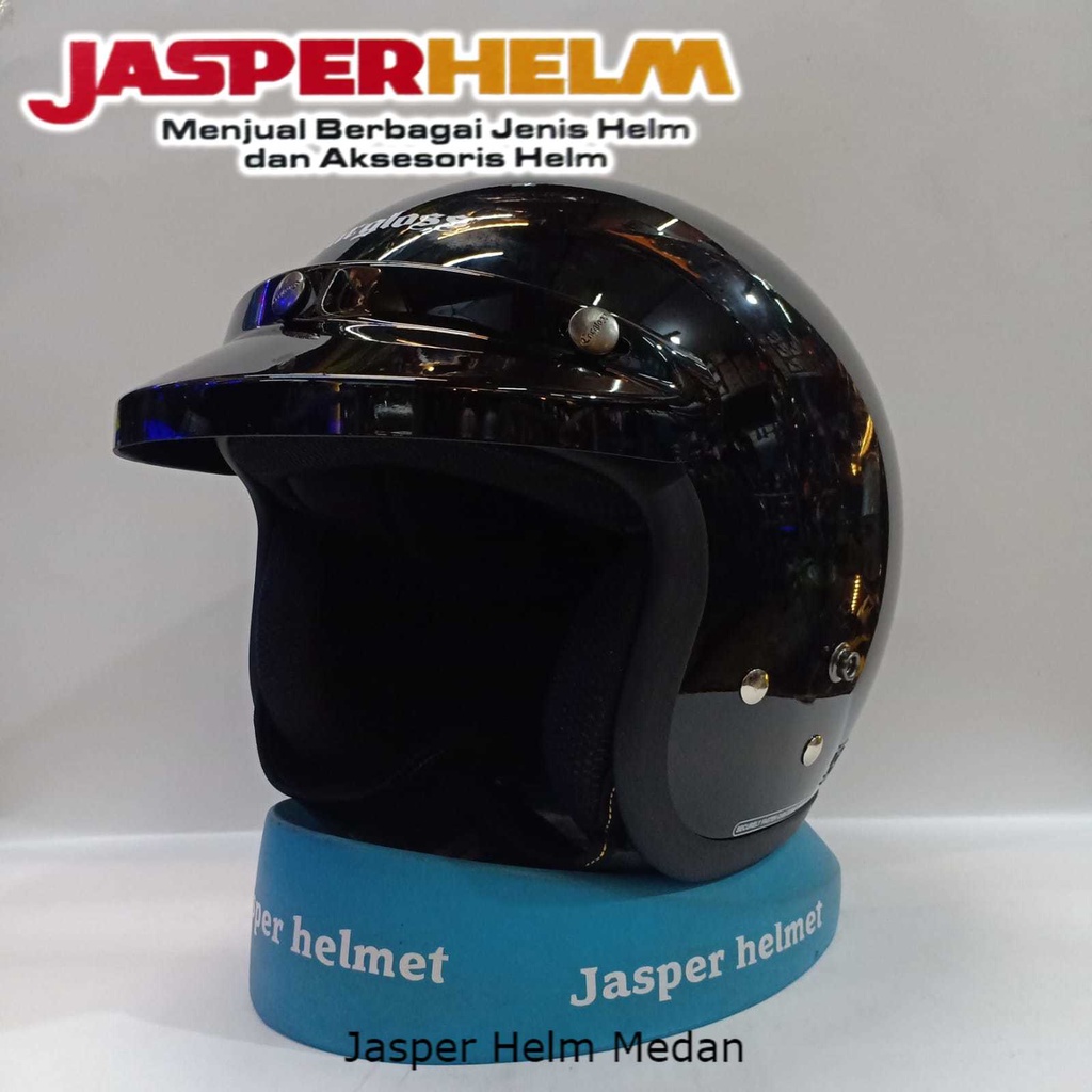 JASPER HELM MEDAN - HELM CHARGLOSS RETRO PET HITAM