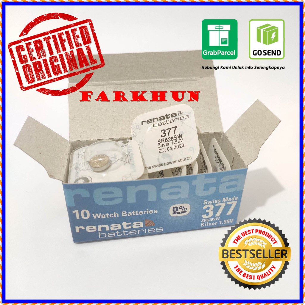 Terbaik Baterai Original Renata 377 Sr626Sw Battery Sr 626 Sw Ori Batre Sr626 Sw Batrei 626Sw Batere