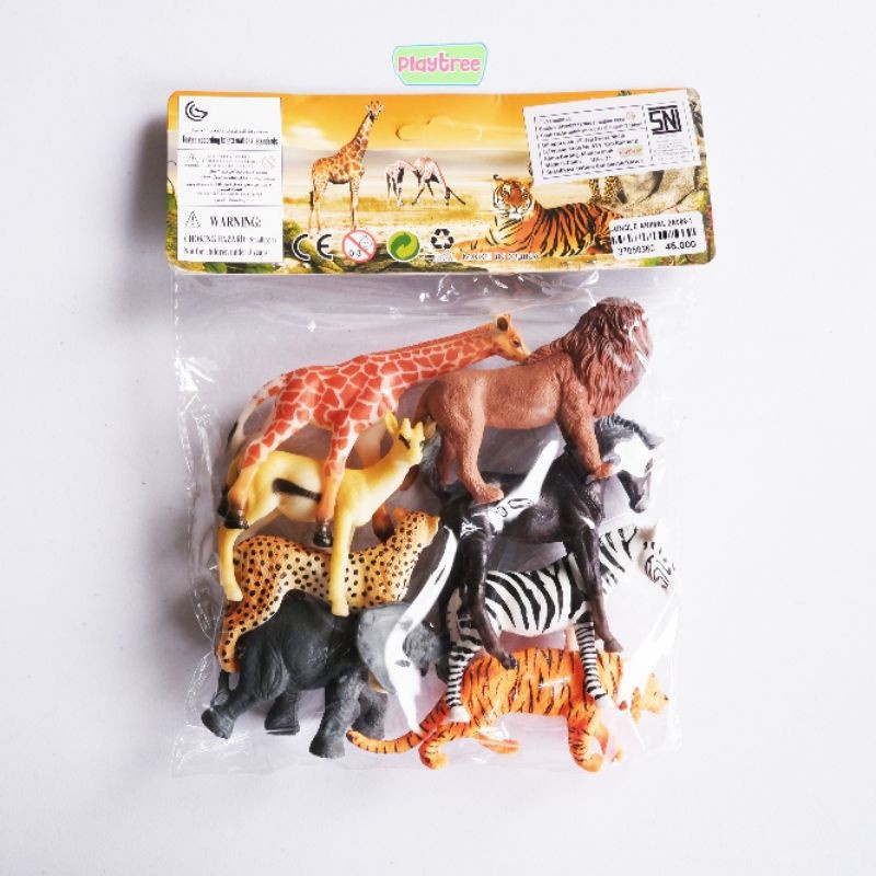Mainan Mini Figure Binatang Liar Karet Wild Animal Miniatur Figure Animal Banyak Varian Mainan Anak 