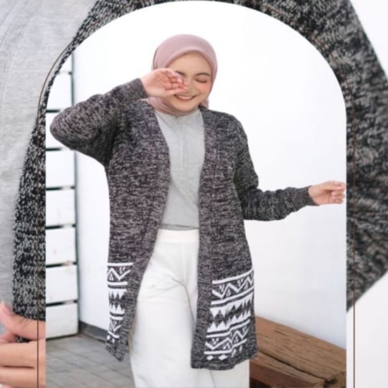 COD Long cardigan wanita fashion muslim outer rajut