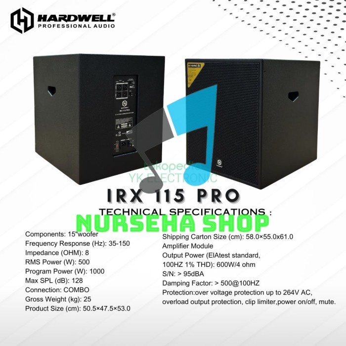 Subwoofer Aktif Hardwell IRX 115 PRO 15 inch Original