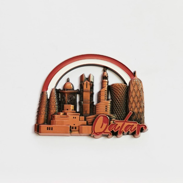 DNNStore Magnet tempelan kulkas metal souvenir Qatar negara timur tengah
