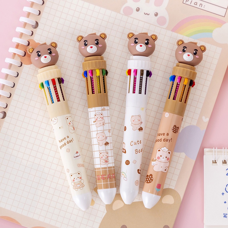 

PULPEN KARAKTER TEDDY BEAR 10 WARNA / PULPEN WARNA WARNI ATK