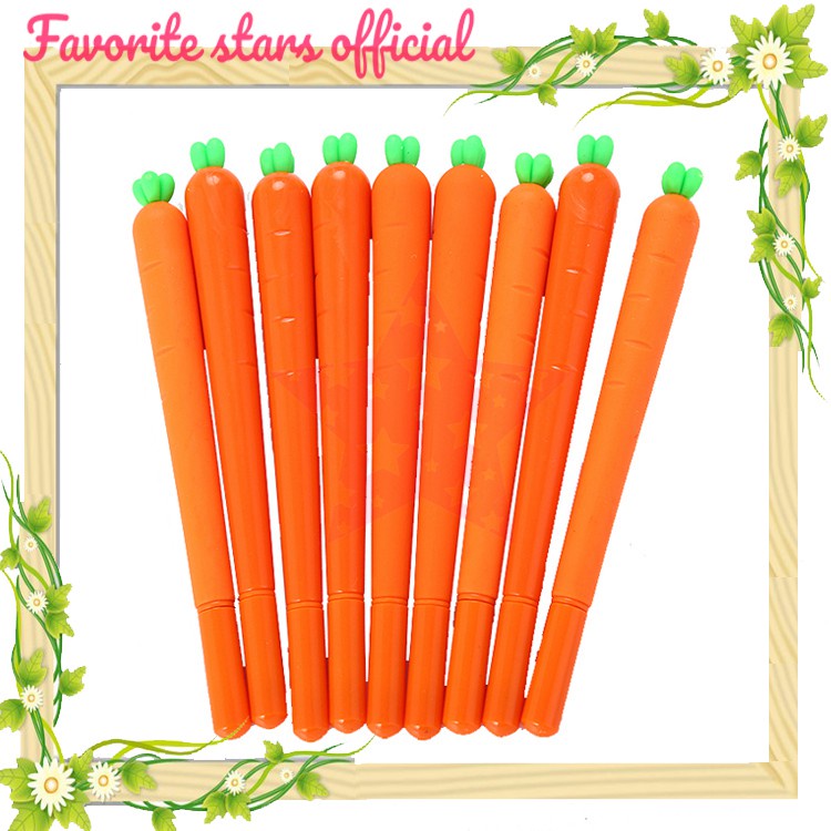 

3 PCS PULPEN GEL / PULPEN AIR BENTUK WORTEL CARROT LUCU FS PP02