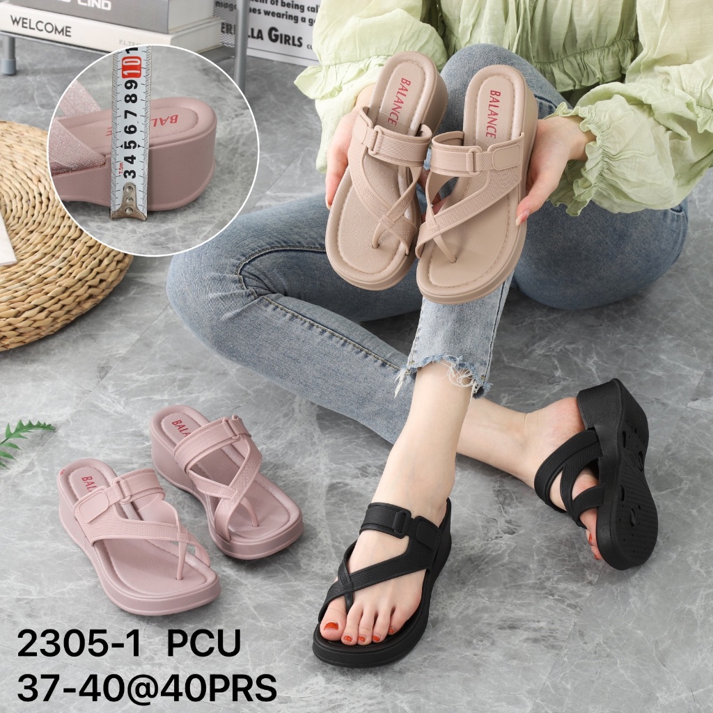 Sandal Jepit wedges wanita sandal karet ori / Sandal Jepit Wanita Balance 2305-B