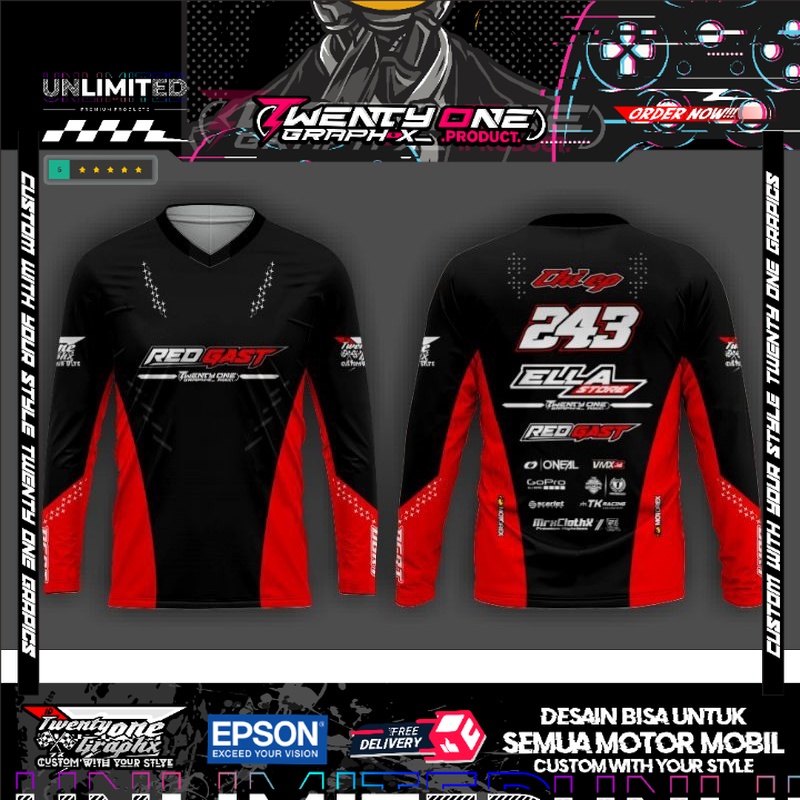 Jersey custom motorcross trail trabas baju advanture