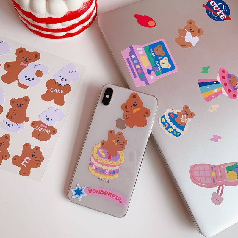 

1A. Bearry Nany - stiker dekorasi planner journal - stickers korea lucu kreatif [thehanscorner]