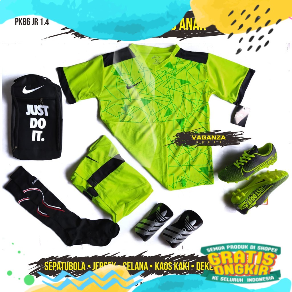 PAKET SEPATU BOLA ANAK KECIL FULL SET 6/ Hangat sage