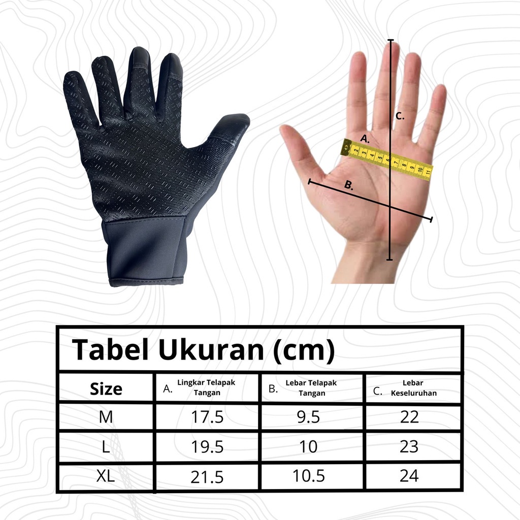 Sarung Tangan Rajut Unisex Sarung Tangan Zipper Resleting Water droplet proof Sarung tangan Sepeda Motor Touchscreen HP