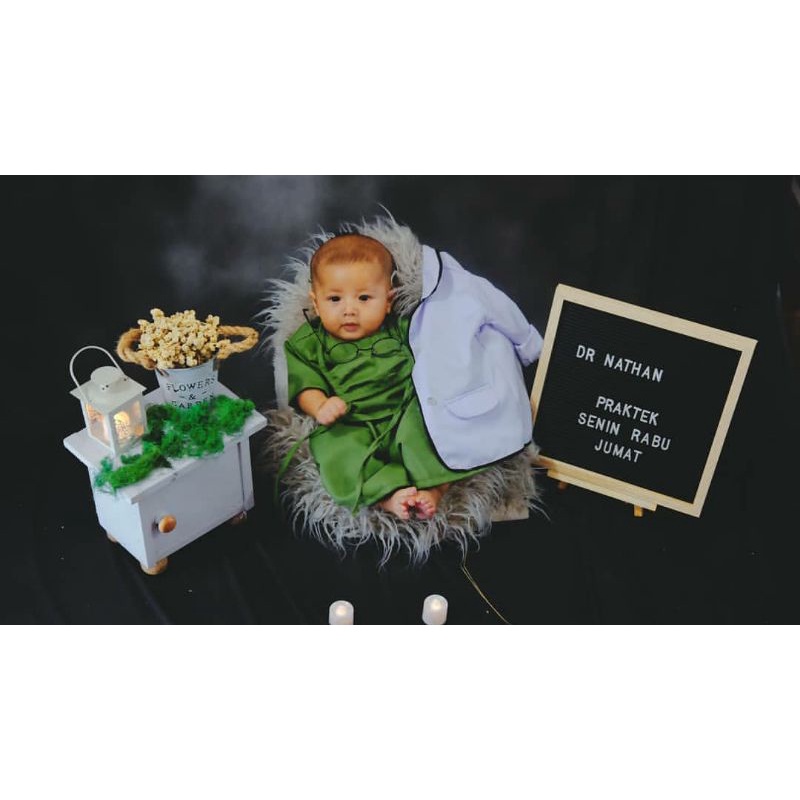 Azzafran Kids Baju Kostum Unik KOSTUM GET 2 ITEM SET NAKES DAN JAS DOKTER NEWBORN/BAYI/KOSTUM PHOTOS