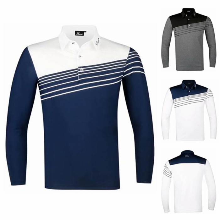 Baju golf kaos dryfit golf long sleeve men polo golf shirt