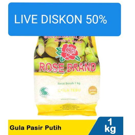 

Gula pasir Rose brand 1kg kuning