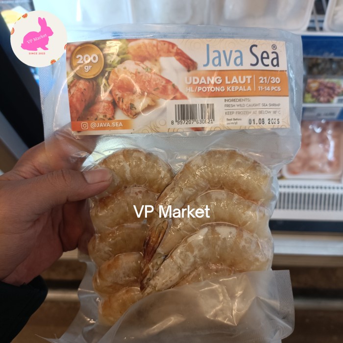 

Java Sea Udang Laut Potong Kepala | Size 21/30 | 11-14pcs | Pack 200g