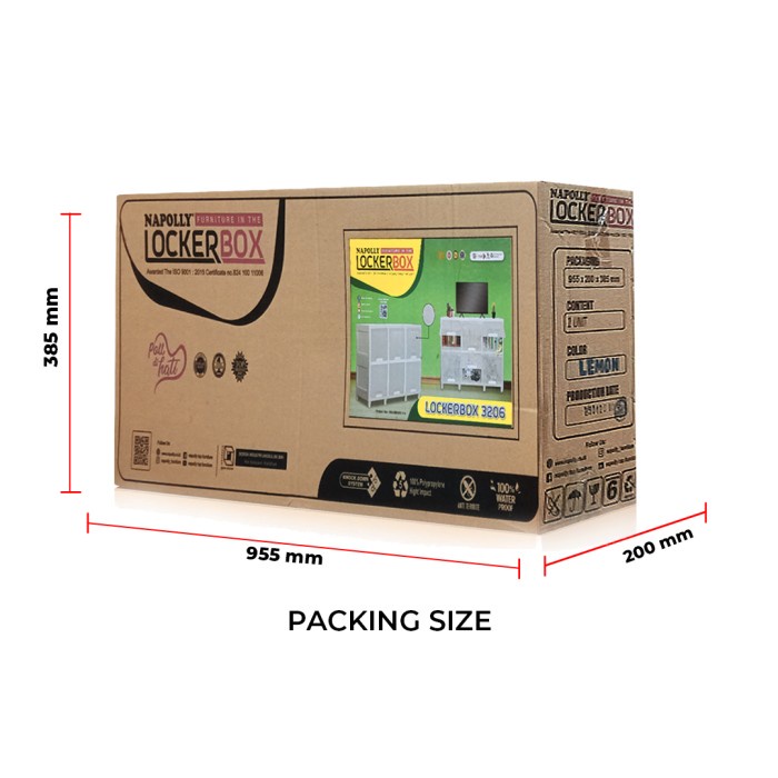 

Napolly Locker Box 6 ruang penyimpanan - LEMON