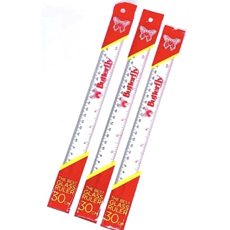 

(ISI 12) 30CM BUTTERFLY RULLER MEREK PENGGARIS