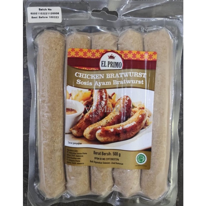 

Sosis El Primo Ayam Bratwurst | Chicken Bratwurst Sausage 500gram