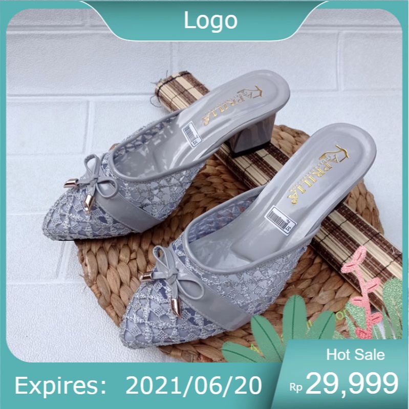 SANDAL PESTA WANITA HAK TAHU 5CM BUSTONG BRUKAT TERBARU SANDAL WANITA PUMP HEELS PESTA 5CM SEPATU SE