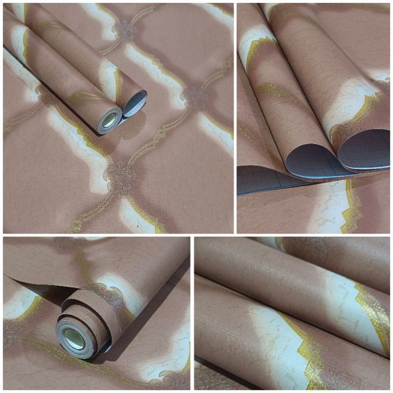 Wallpaper Dinding Sticker Dinding Kotak 3D Coklat Putih Dekorasi Dinding Ruang Tamu Kamar Tidur Mewa