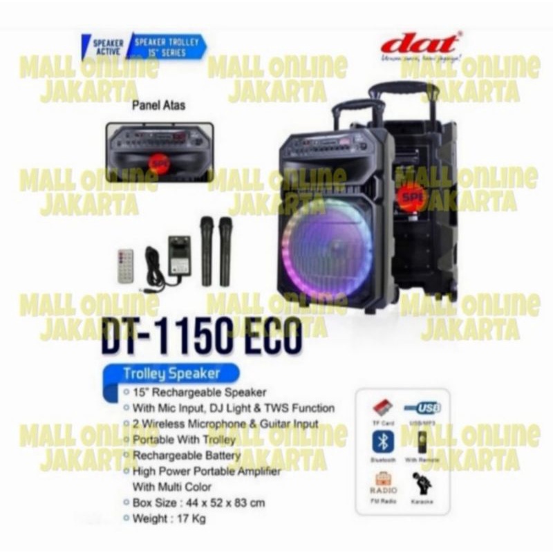 Speaker Portable dat dt 1150 aktif wireless dt1150 original Bluetooth