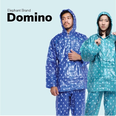Mantelku - Jas Hujan Elephant Brand Domino Pria Wanita Jaket Celana Gajah