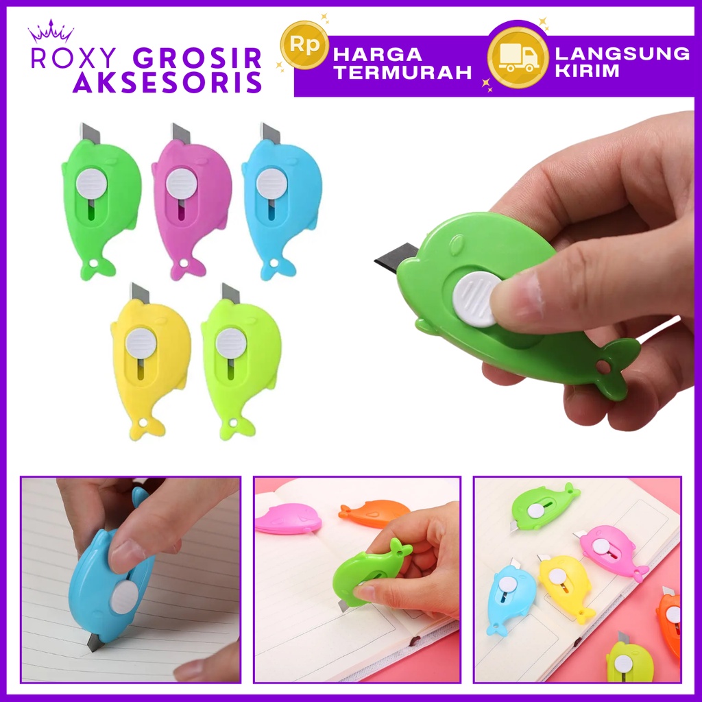 

Cutter Mini Pisau Kecil Pemotong serbaguna Motif Dolphin