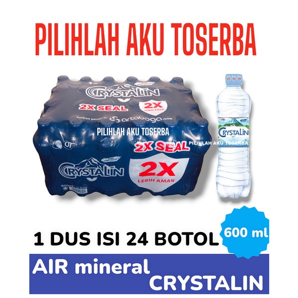 CRYSTALIN Air Mineral Botol Pet 600 ml - ( 1 DUS ISI 24 botol )