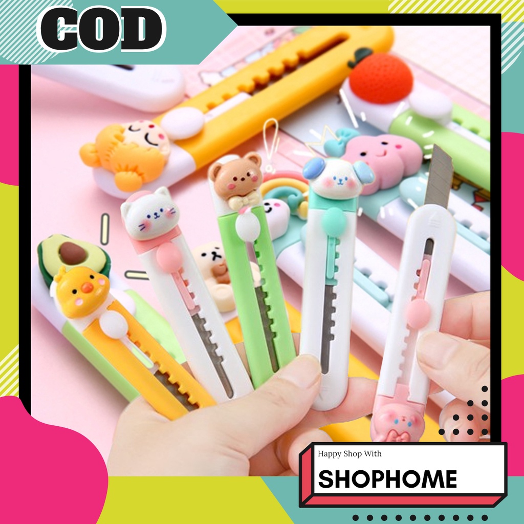 

SHOPHOME - Pisau Cutter Mini Karakter lucu Silet Kecil Murah Perlengkapan Sekolah & Kantor AD04
